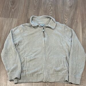 Barefoot Dreams CozyChic Light Grey Zip Up XL